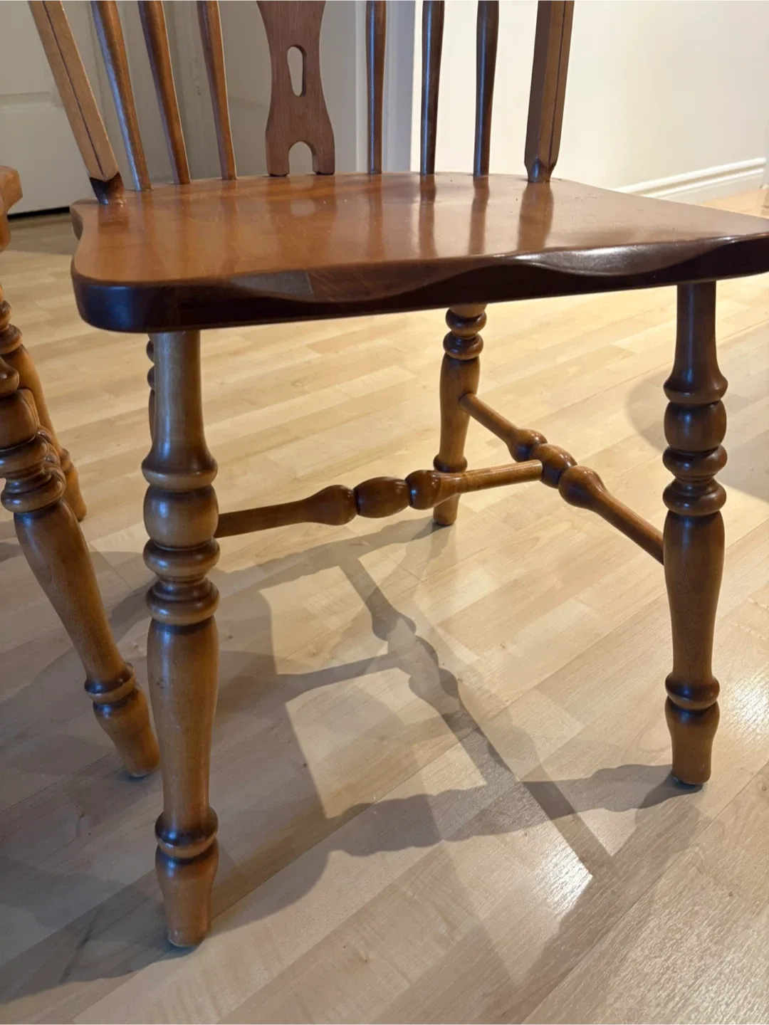 Vintage Antique Wooden Dining Chairs - Set of 2 image indicator(4)