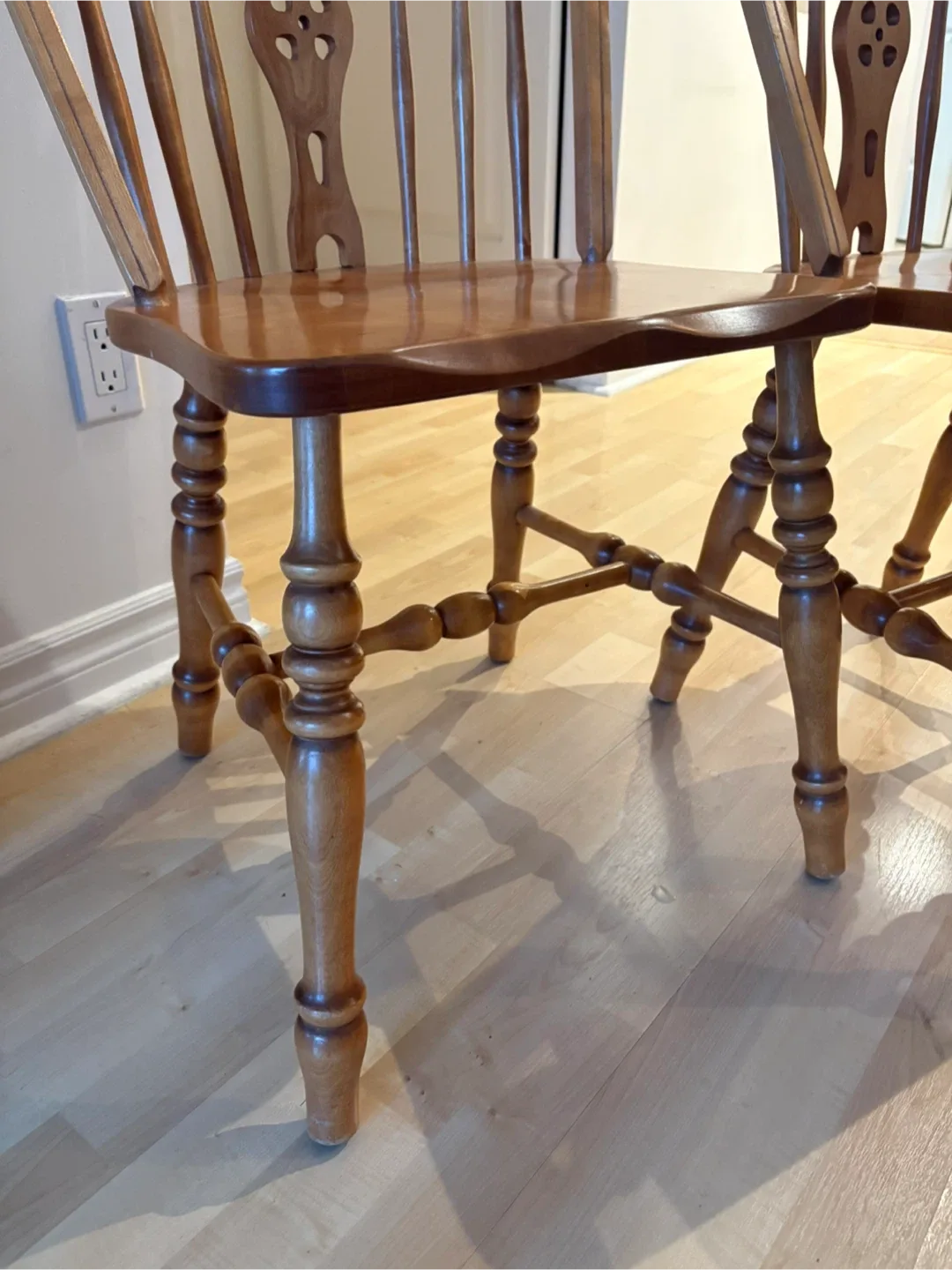 Vintage Antique Wooden Dining Chairs - Set of 2 image indicator(3)