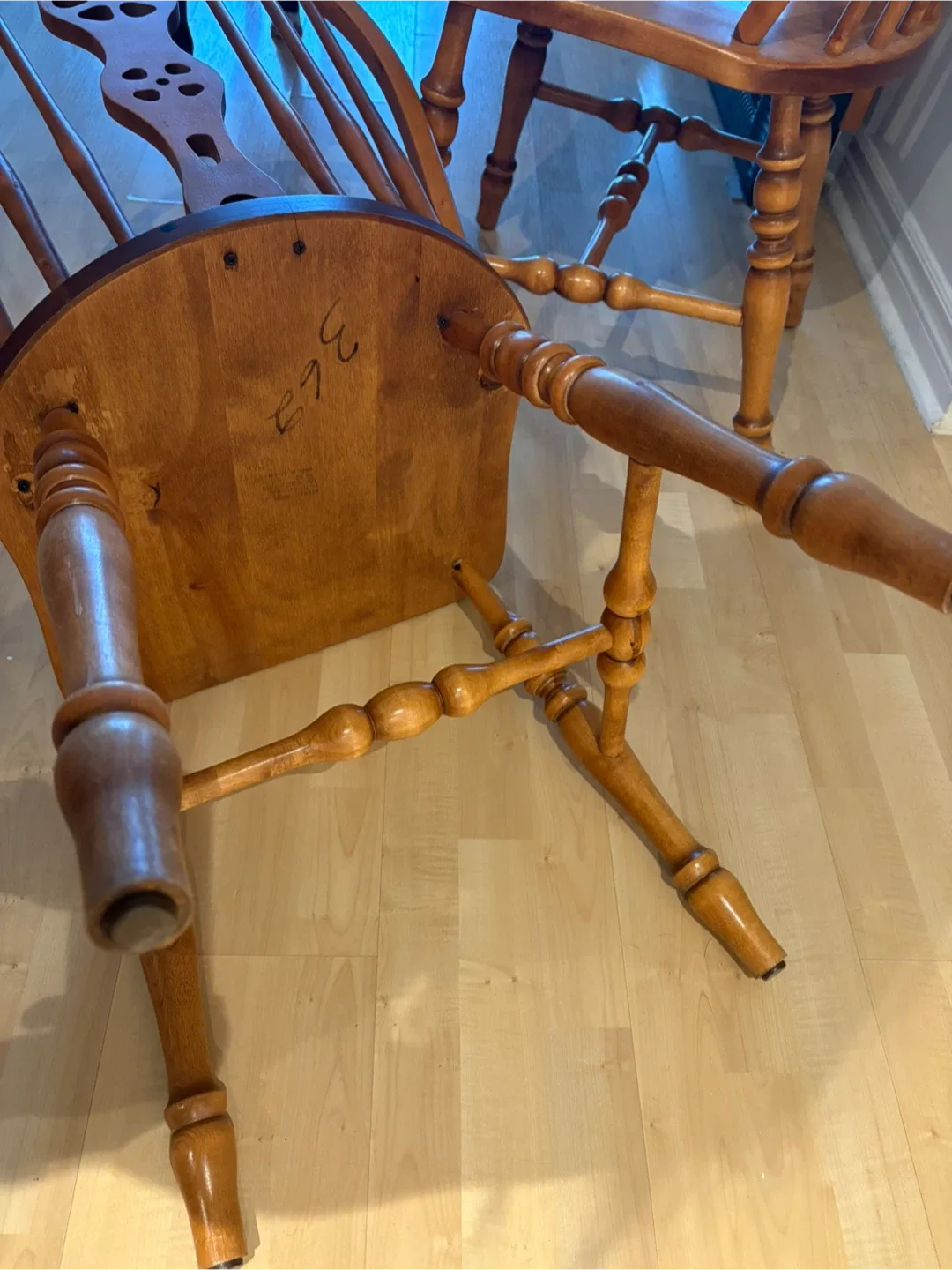 Vintage Antique Wooden Dining Chairs - Set of 2 image indicator(5)