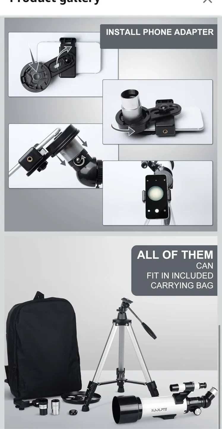 KOOLPTE Telescope for Kids & Adults - 70mm Aperture image indicator(6)