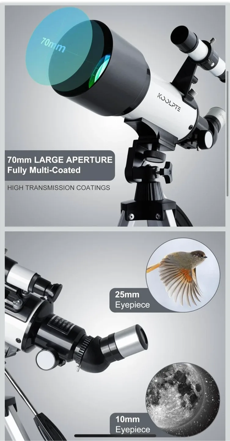 KOOLPTE Telescope for Kids & Adults - 70mm Aperture image indicator(4)