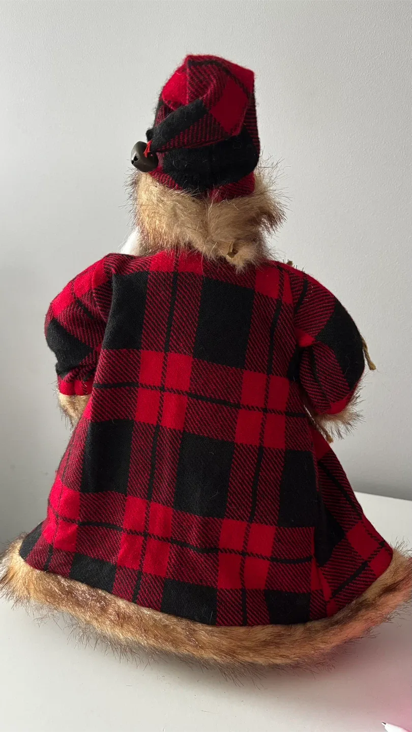 Plaid Santa Claus Holiday Figurine Tree Topper/ Table Decor image indicator(3)