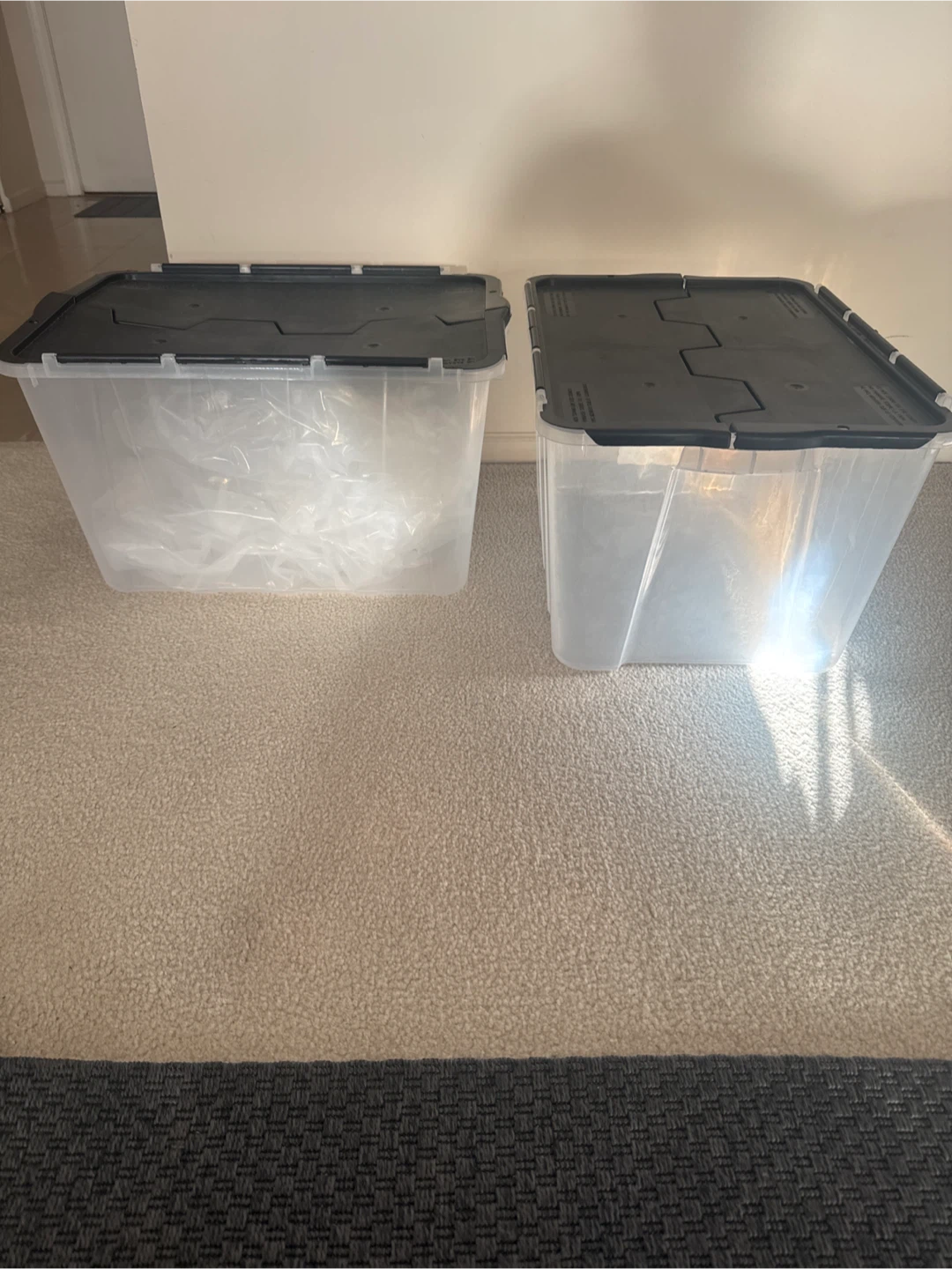 Two Clear Storage Bins with Lids - photo 2