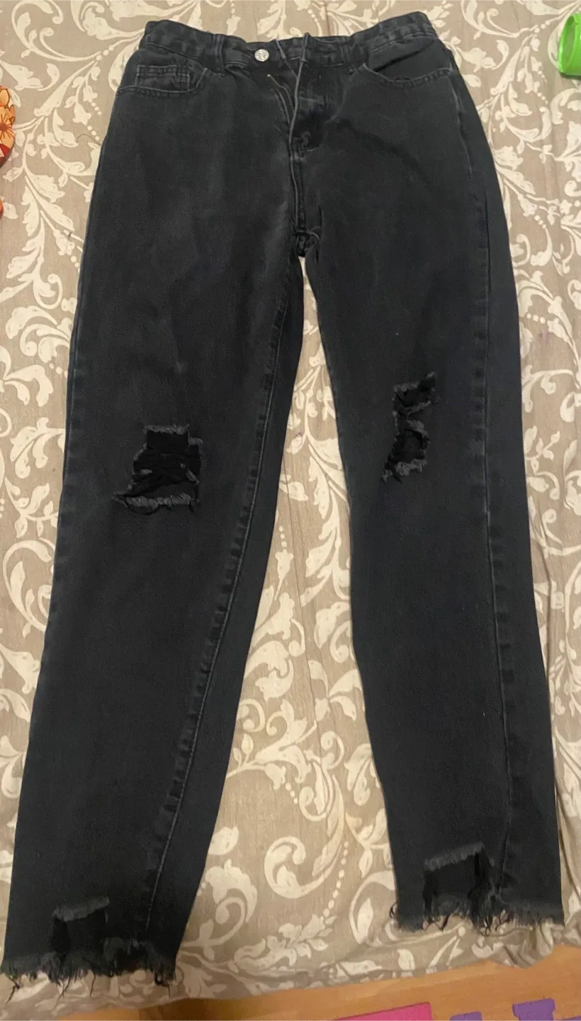 Shein Black Ripped Jeans - Size S