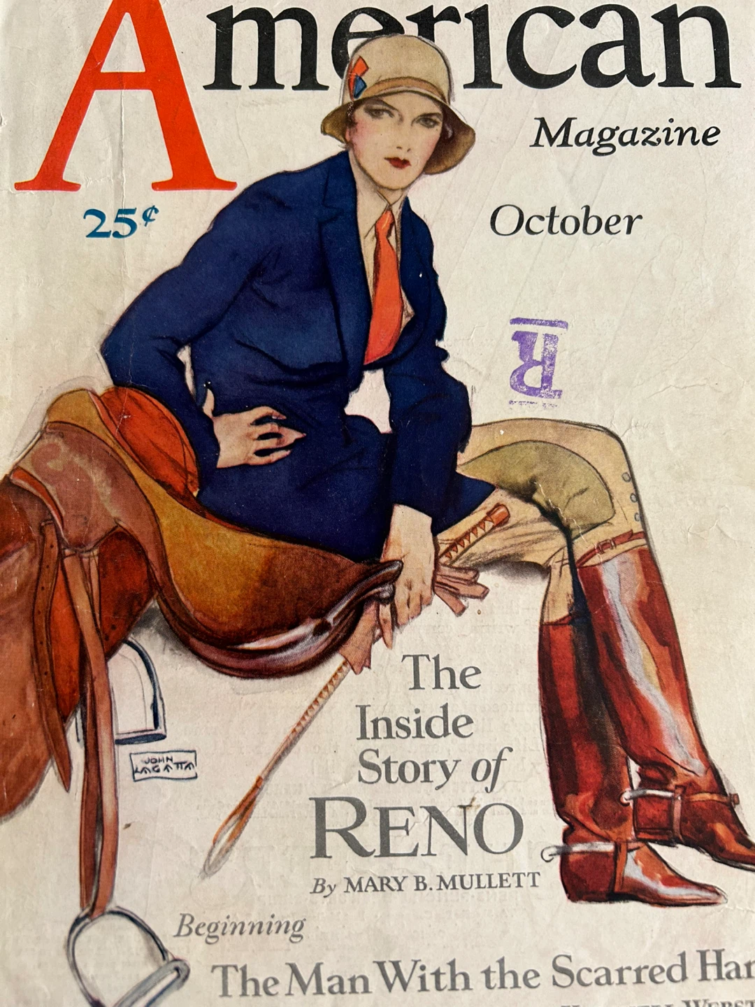 ad art Art Deco style woman riding habit saddle equestrian - photo 4