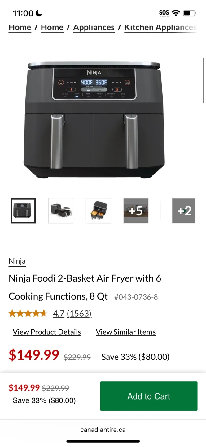 Ninja Foodi 2-Basket Air Fryer, 8 Qt image indicator(3)