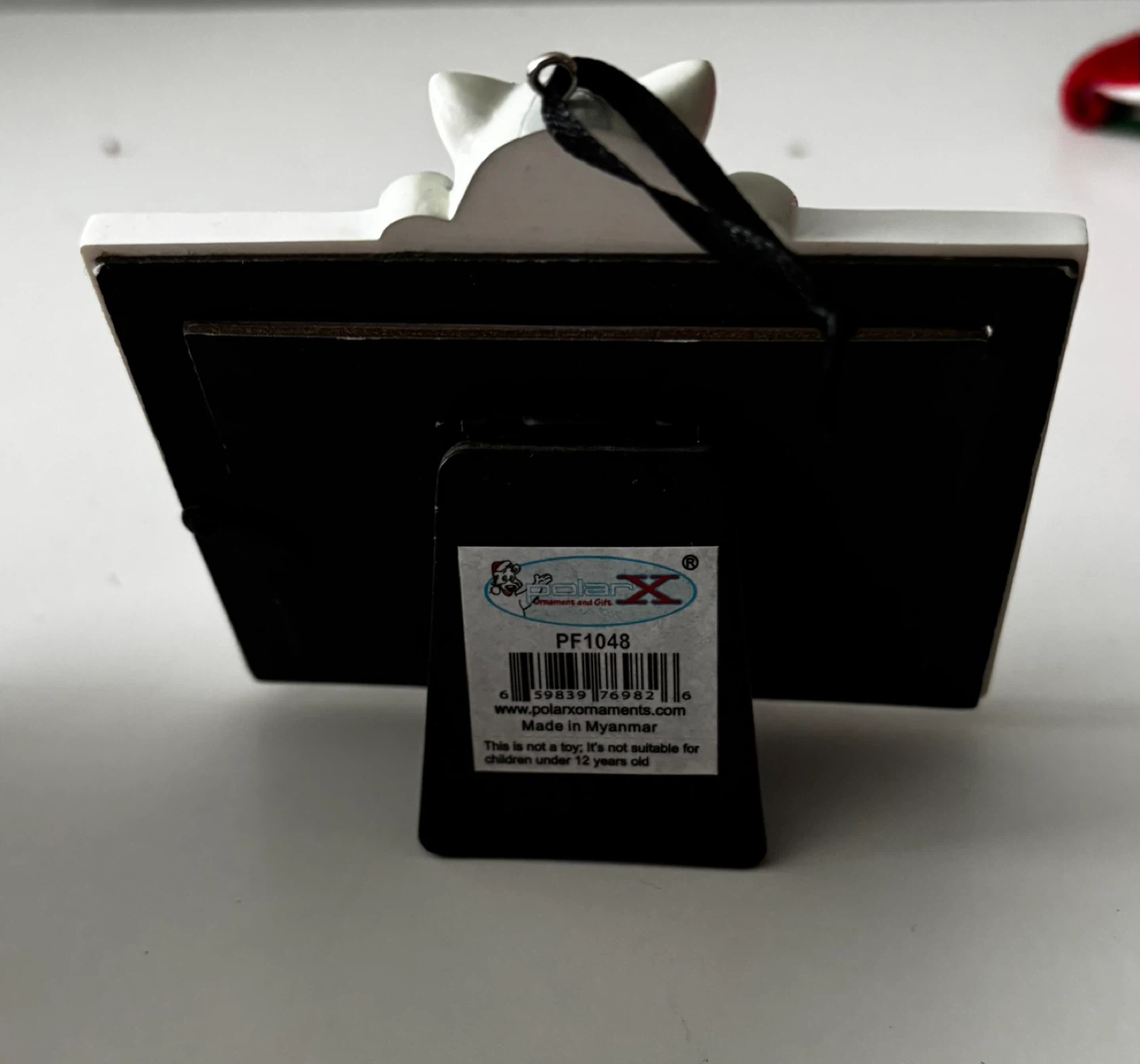 PolarX Cat-Themed White and Black Picture Frame Ornament - photo 3