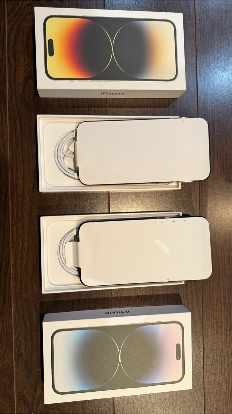 iPhone 14 Pro Max, Gold & Space Black, Box Included