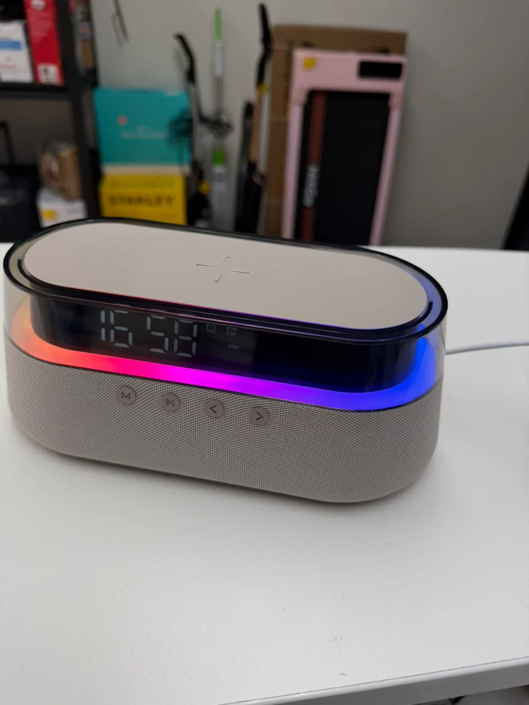 Smart LED Alarm Clock with Wireless Charger