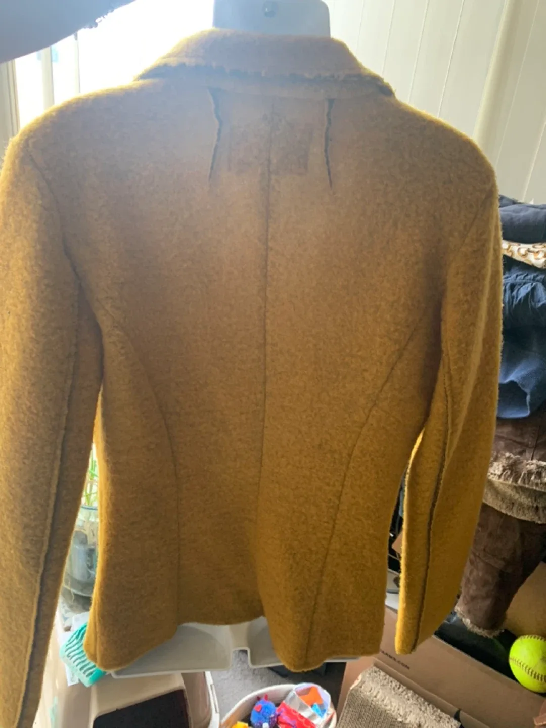 Italian Wool Blend Blazer/Coat  - Mustard Yellow image indicator(2)