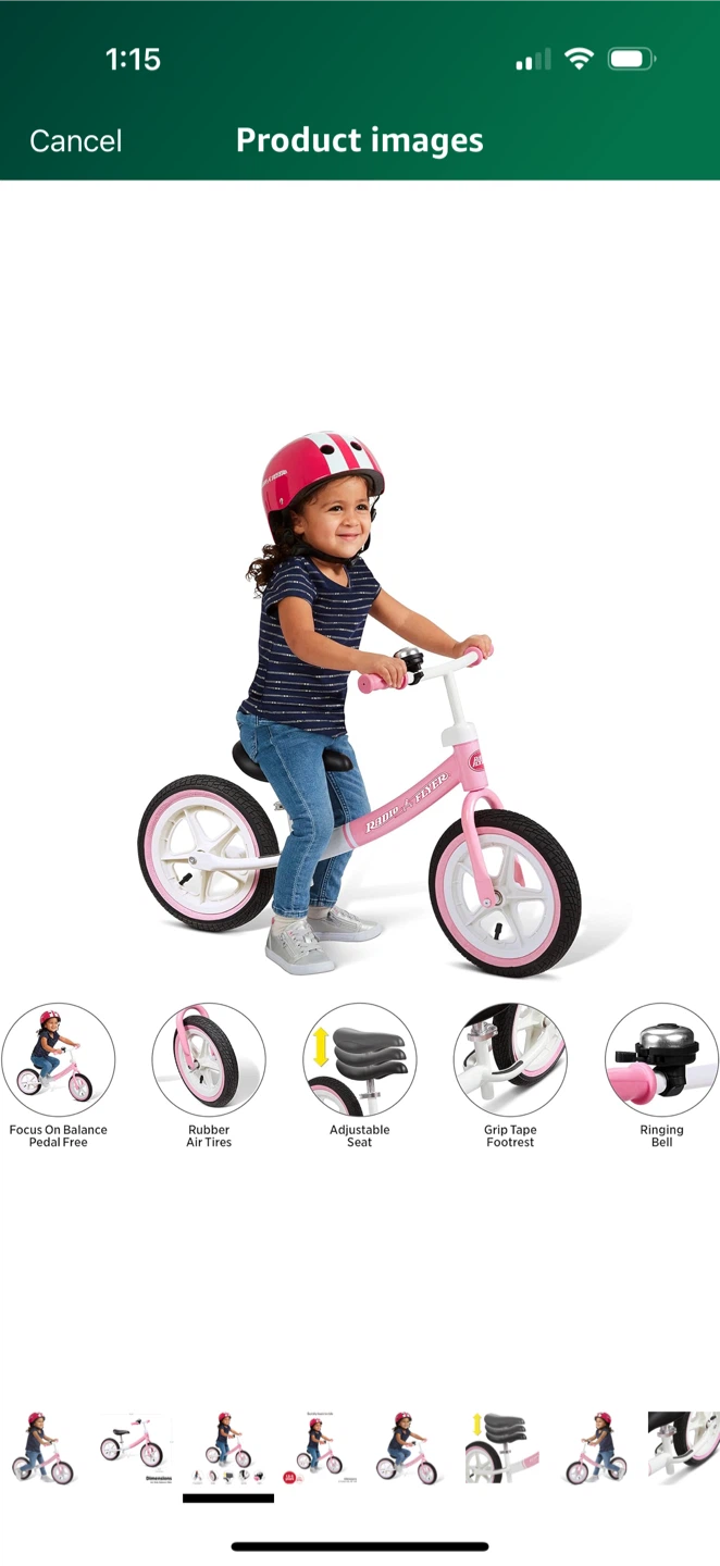 Radio Flyer Air Ride Balance Bike, Toddler Bike, for Ages 1.5-5 - photo 5