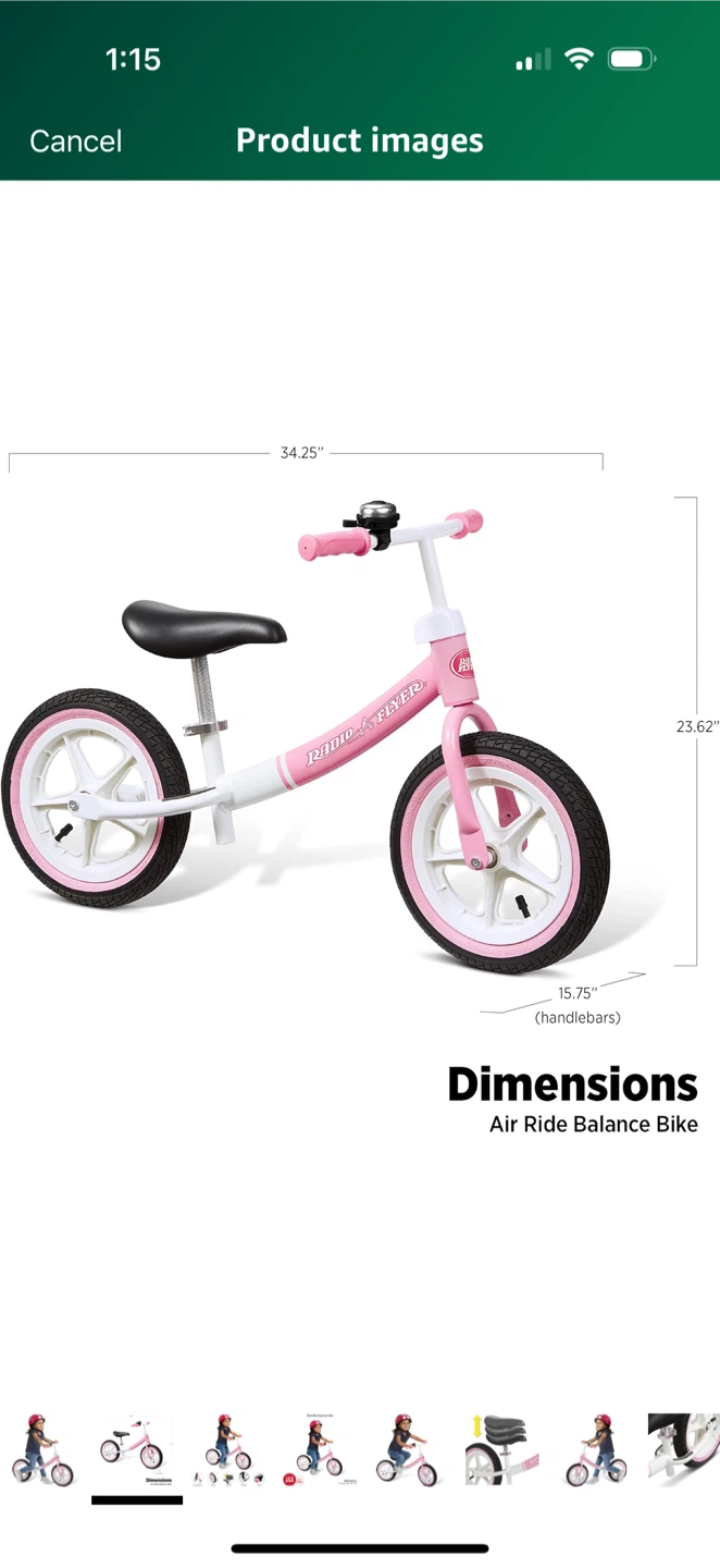 Radio Flyer Air Ride Balance Bike, Toddler Bike, for Ages 1.5-5 - photo 4