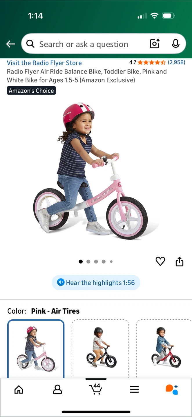 Radio Flyer Air Ride Balance Bike, Toddler Bike, for Ages 1.5-5 - photo 3
