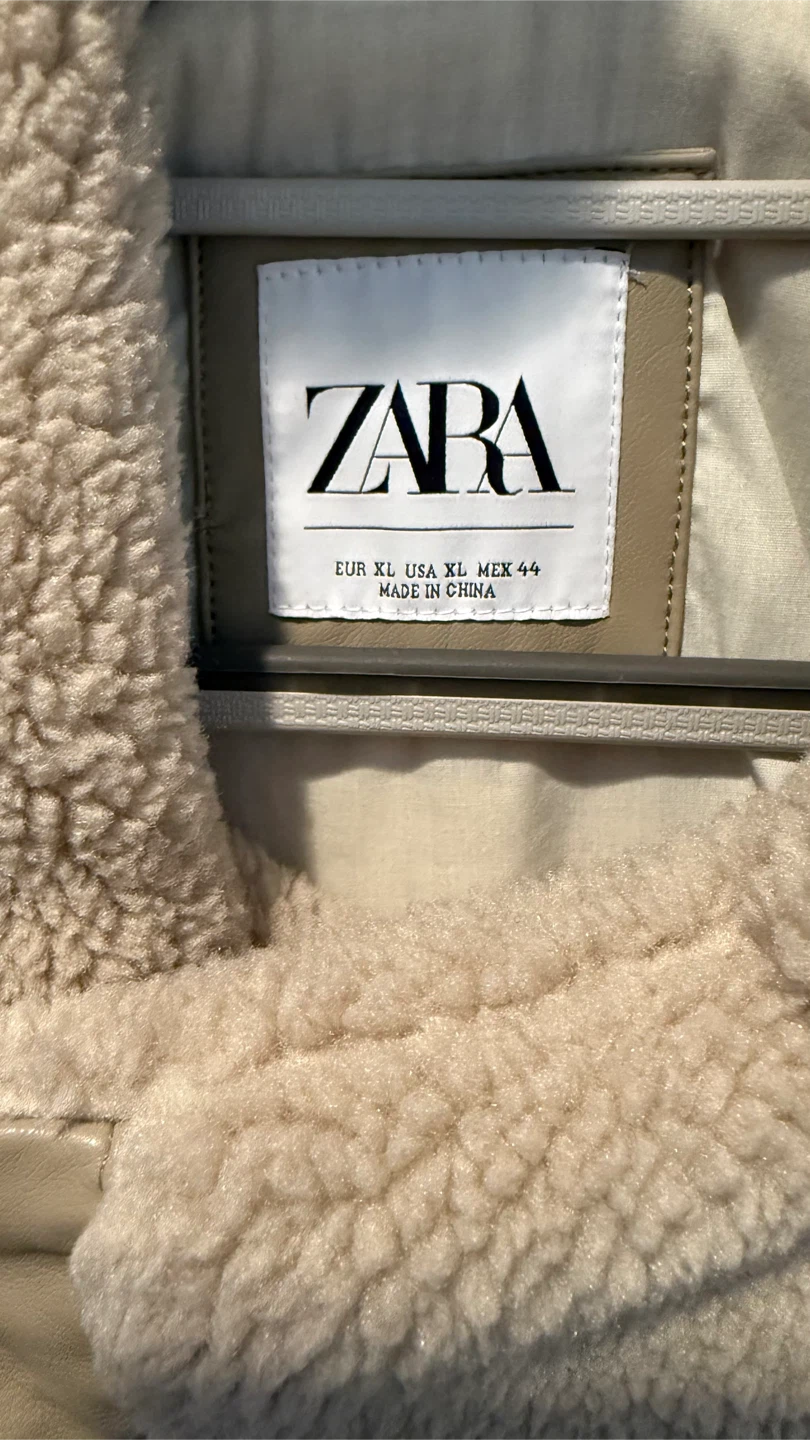 Zara Beige Sherpa Jacket - Size XL - photo 2