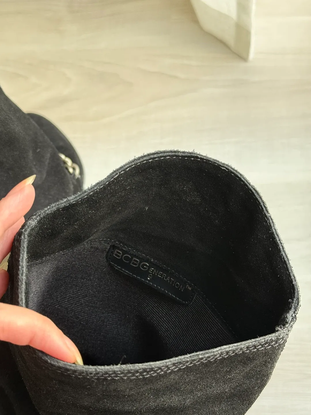 BCBG Black Suede Tall Boots #cleanout image indicator(4)