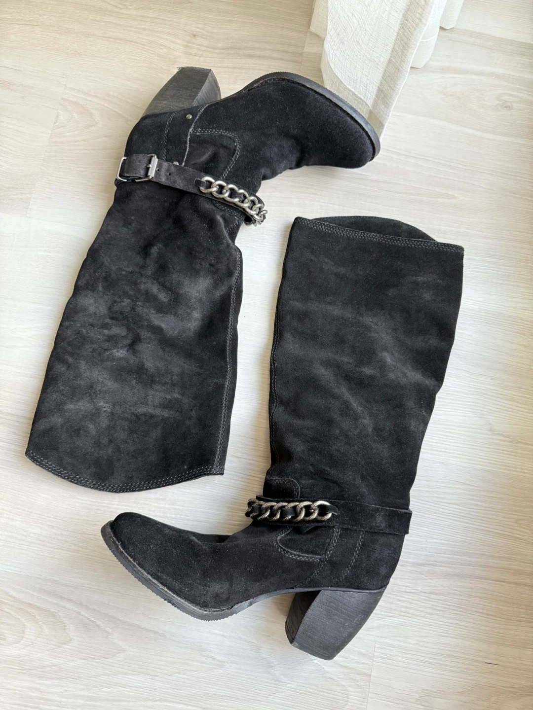 BCBG Black Suede Tall Boots #cleanout
