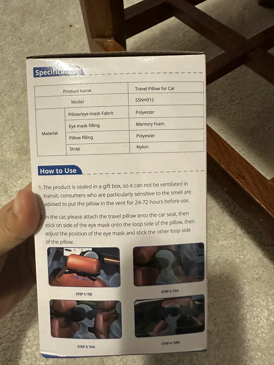 New Sarisun Travel Pillow for Car - Black image indicator(2)