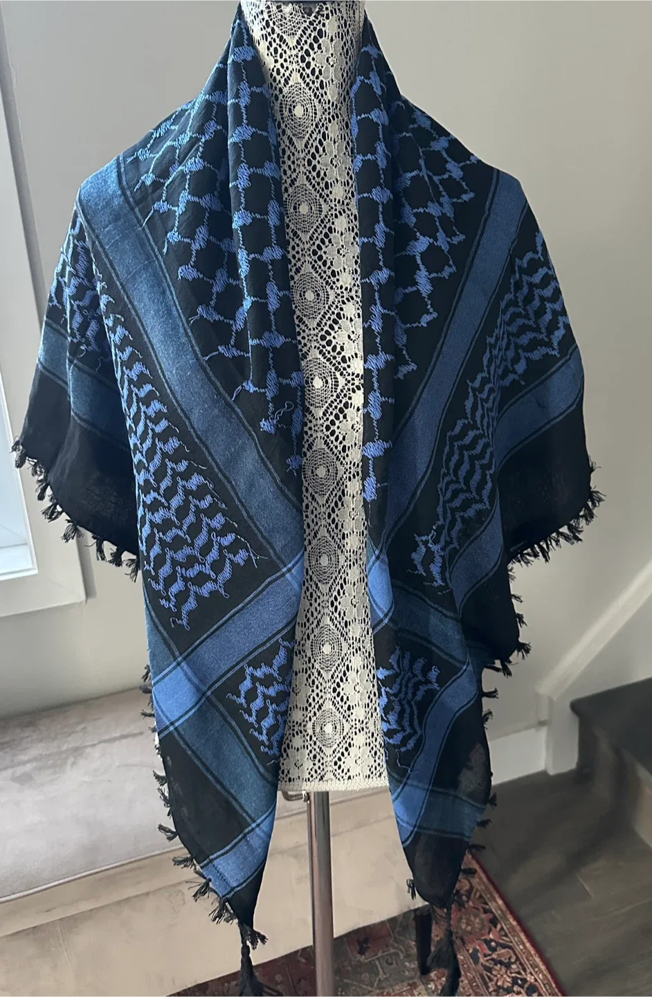 Blue & Black Keffiyeh Scarf - $15