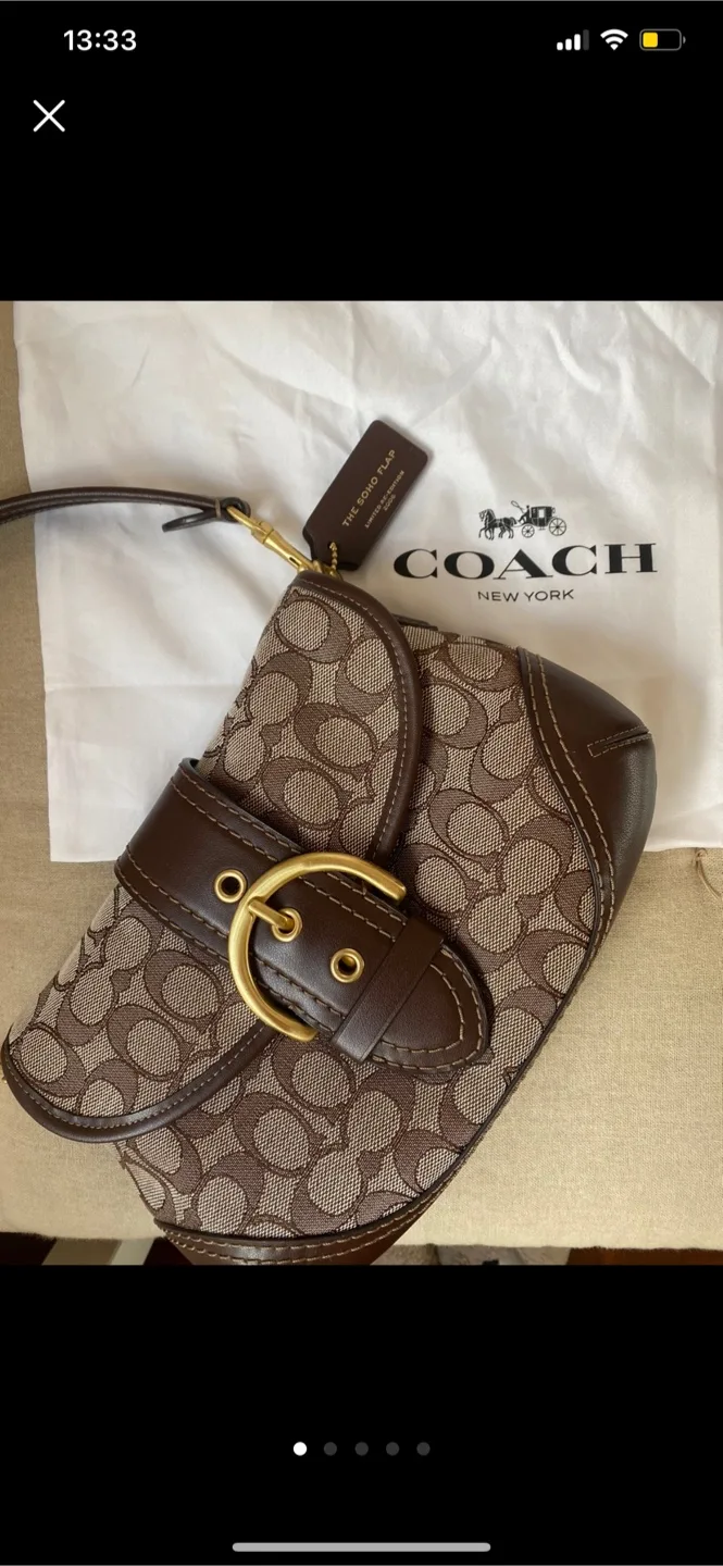 Coach Soho Flap Brown Signature Handbag