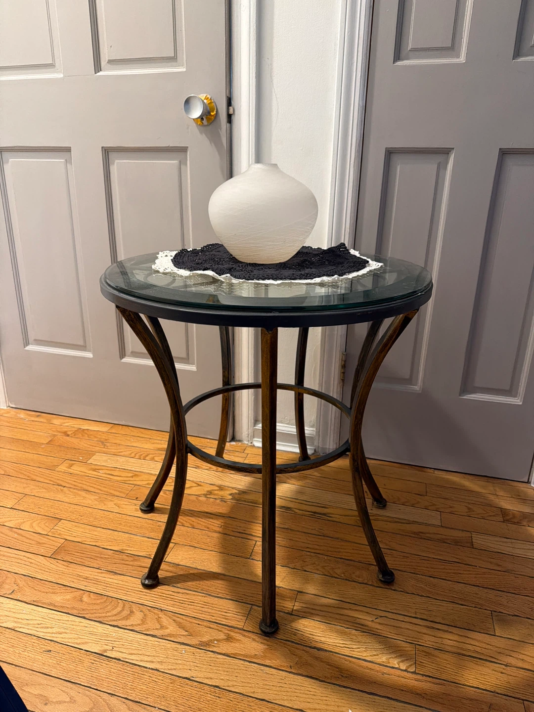 Round Glass Top Accent Table - 30" Diameter