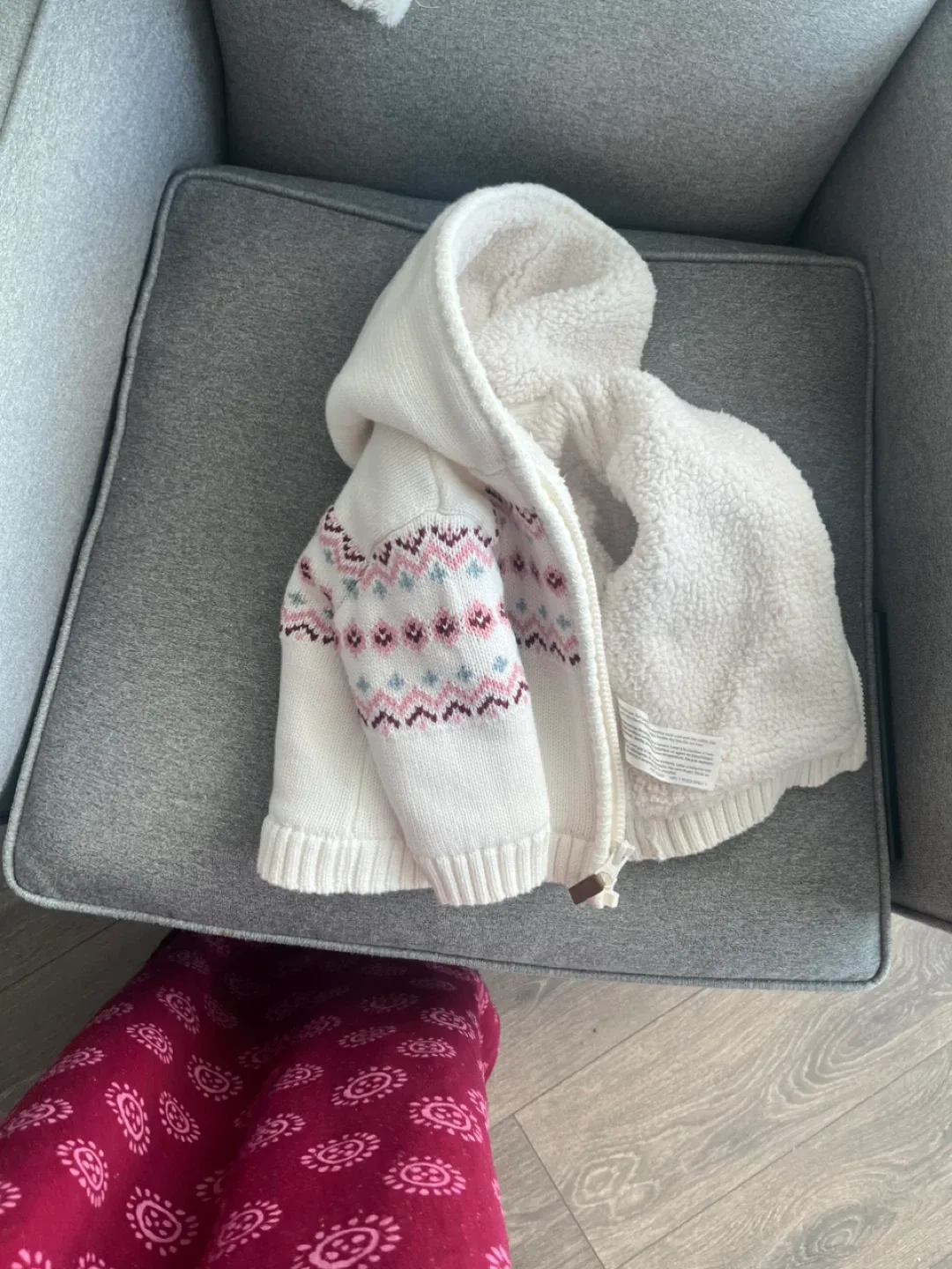 #Cleanout- Unused 6-9M Sherpa-Lined Knit Hoodie