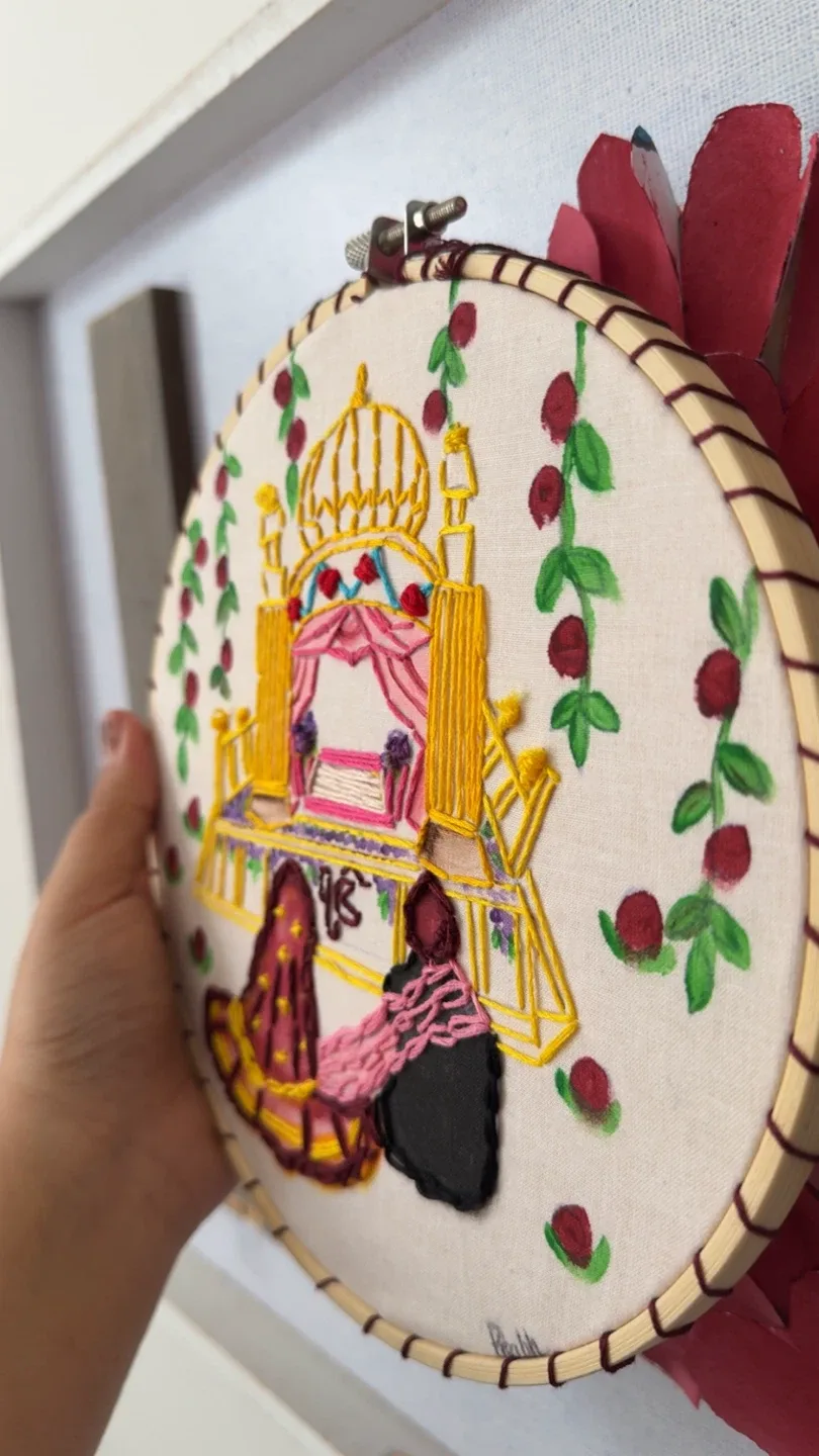 Handmade Embroidered Gurdwara Scene image indicator(2)