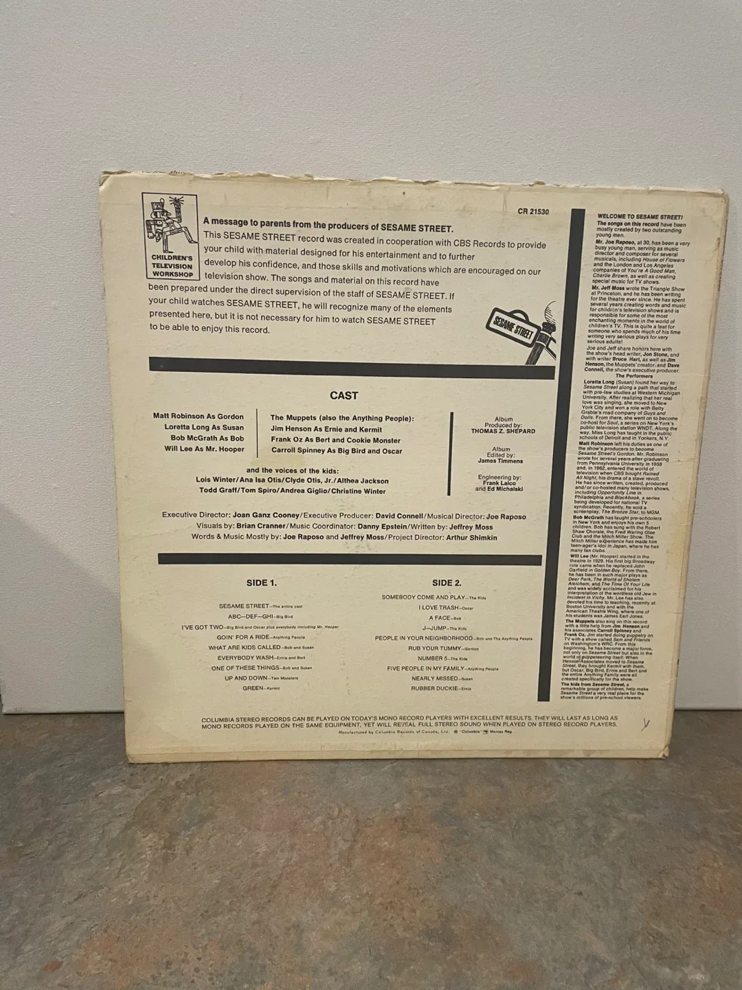 Sesame Street Original Cast Vintage 1970s Vinyl Record image indicator(2)