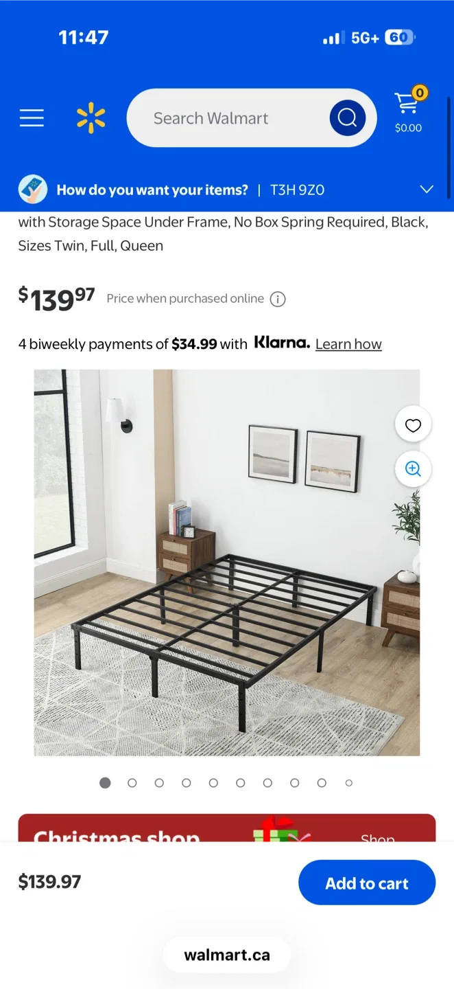 Black Bed Frame - Twin, Full, Queen Sizes