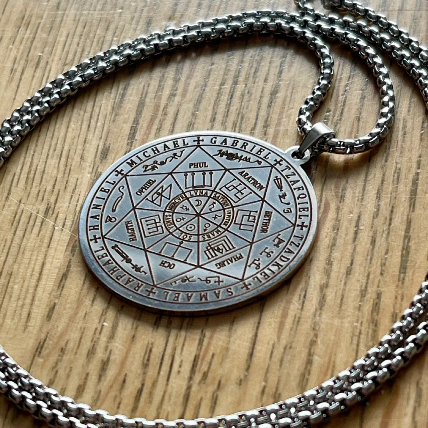 Seal of Seven Archangels stainless steel necklace