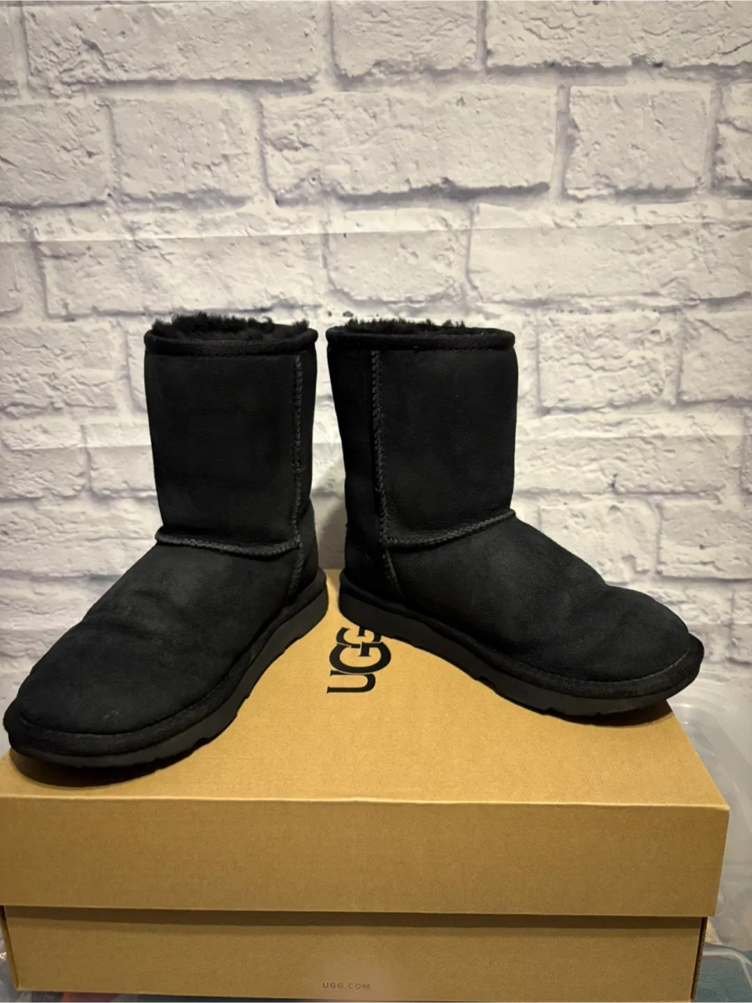 UGG Classic Short Black Boots Kids Size 2