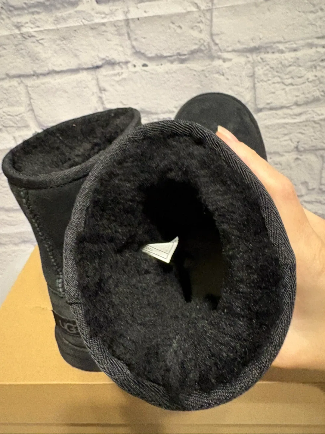 UGG Classic Short Black Boots Kids Size 2 image indicator(5)