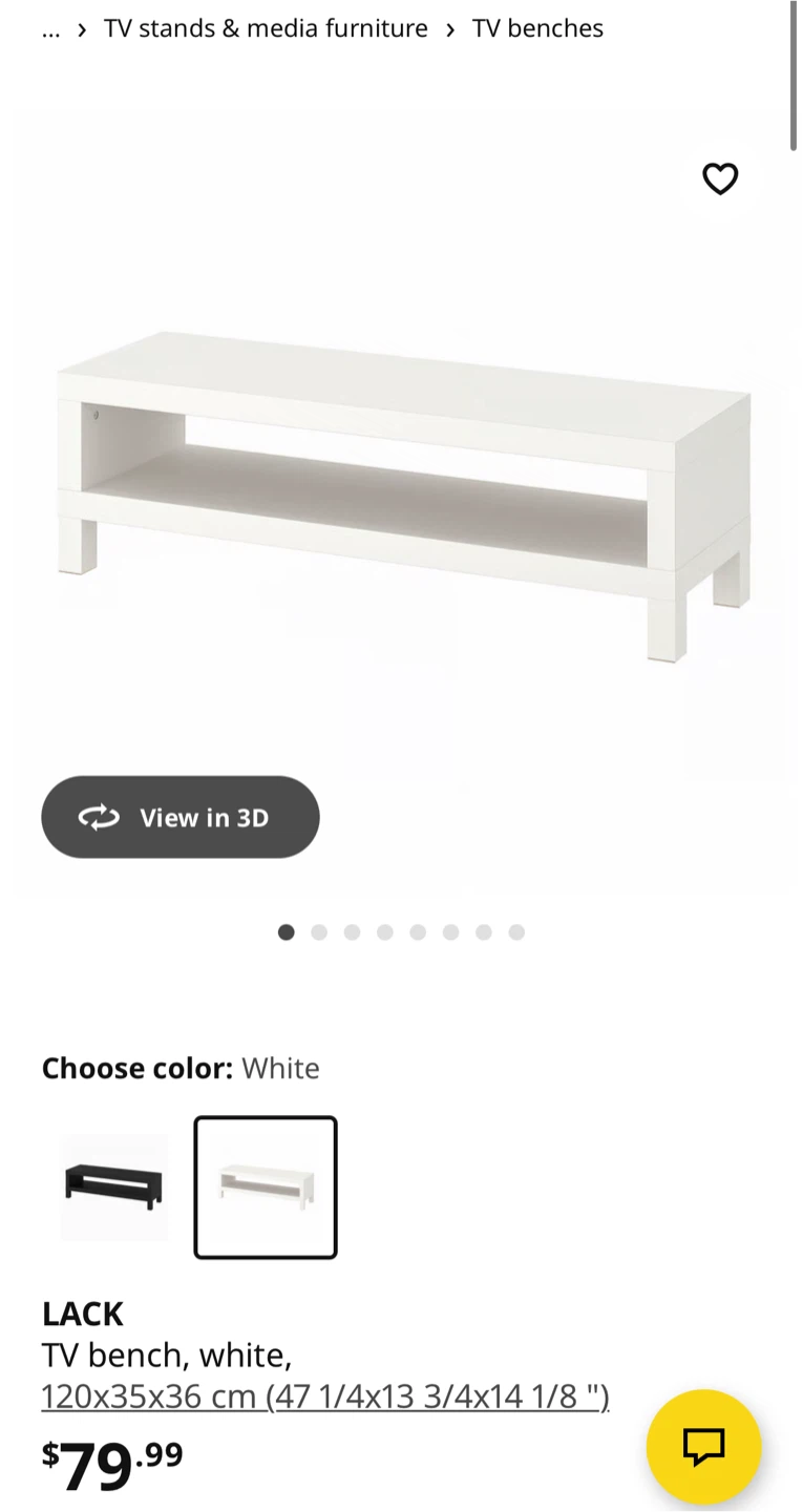 IKEA Lack White TV Bench - photo 5