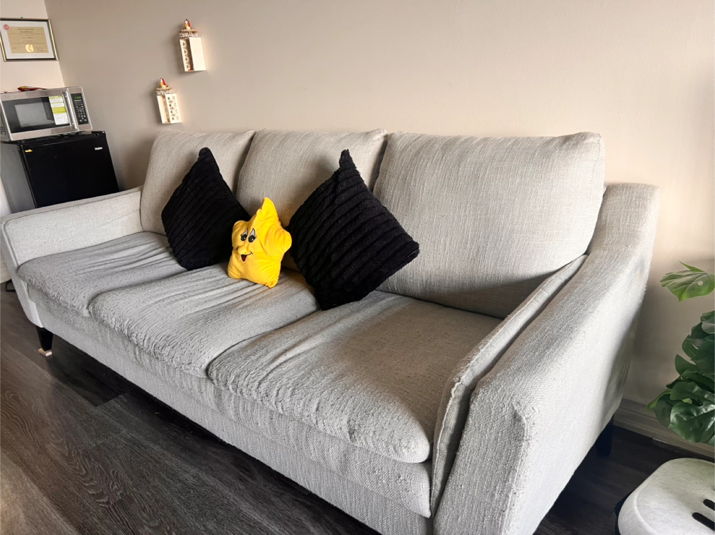 Light Grey Three-Seater Sofa