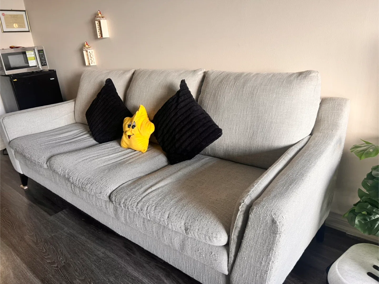 Light Grey Three-Seater Sofa