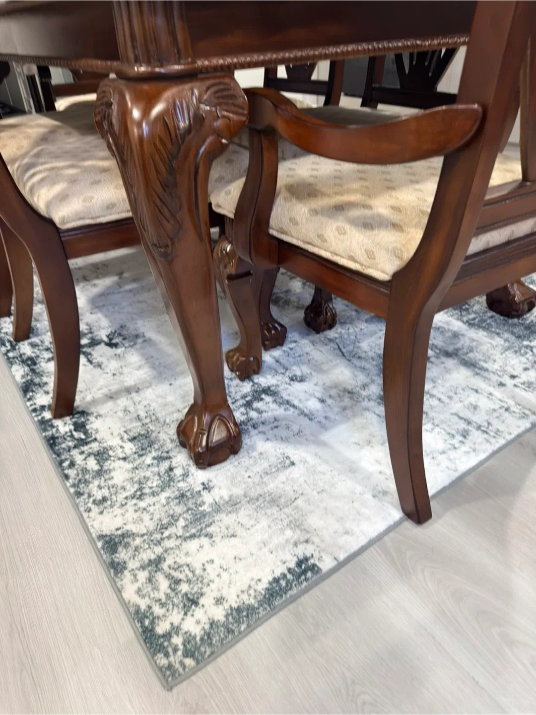 7 PC Extendable Dining Table with 6 Chairs - Wood image indicator(2)