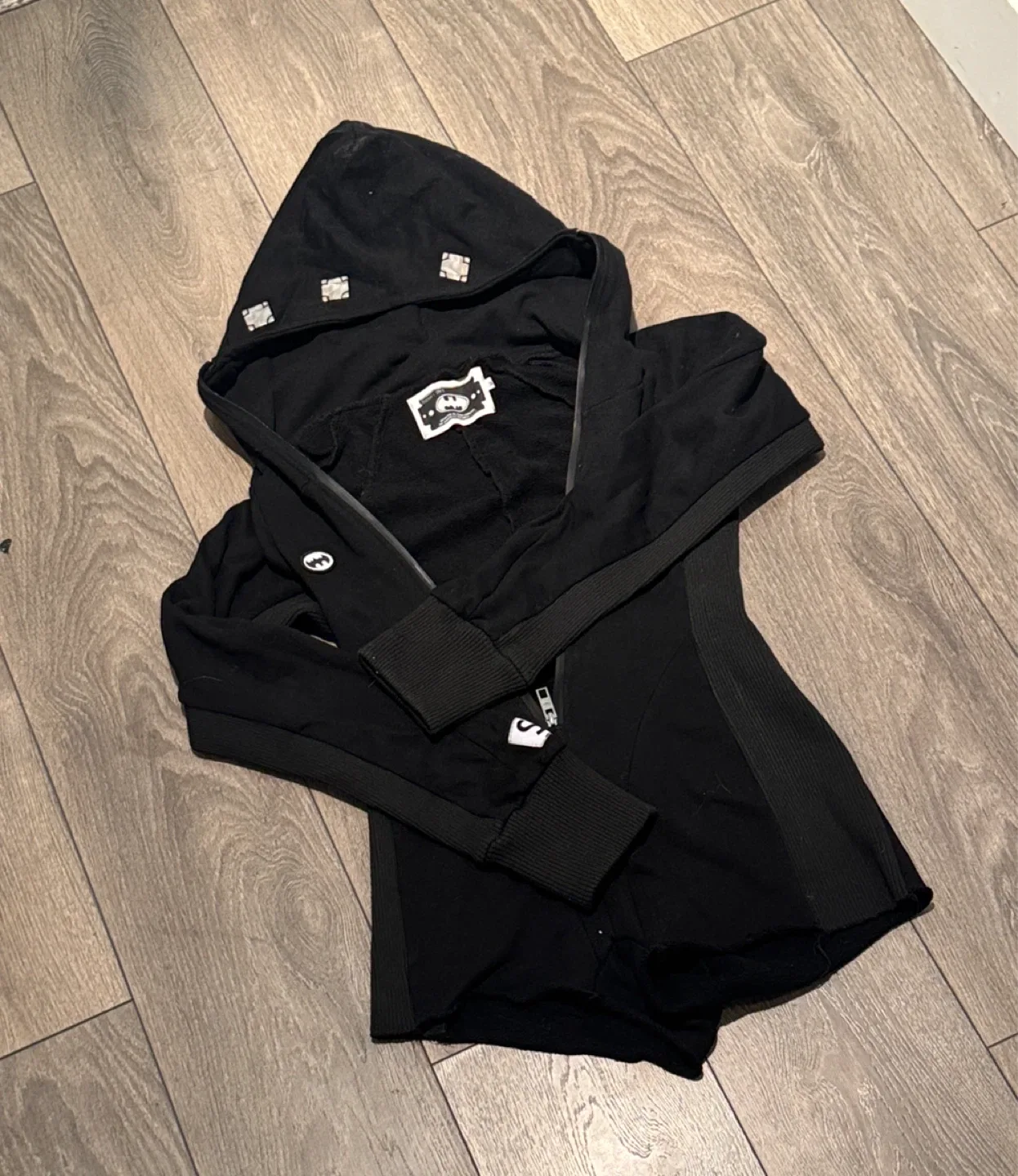 Batman SMFK Black Hoodie bodysuit - Size M