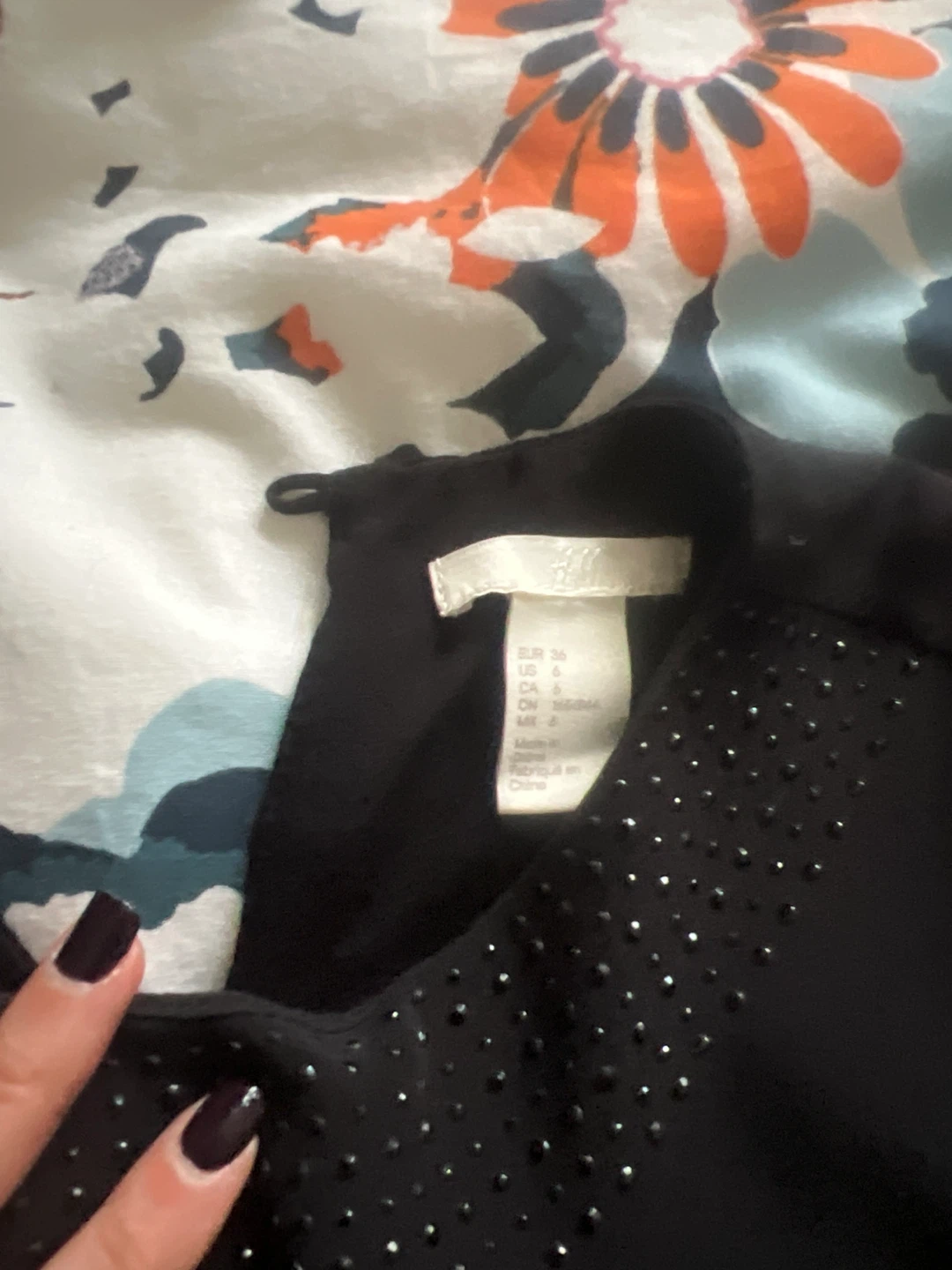 H&M Black Embellished Top - Size 6 - photo 3