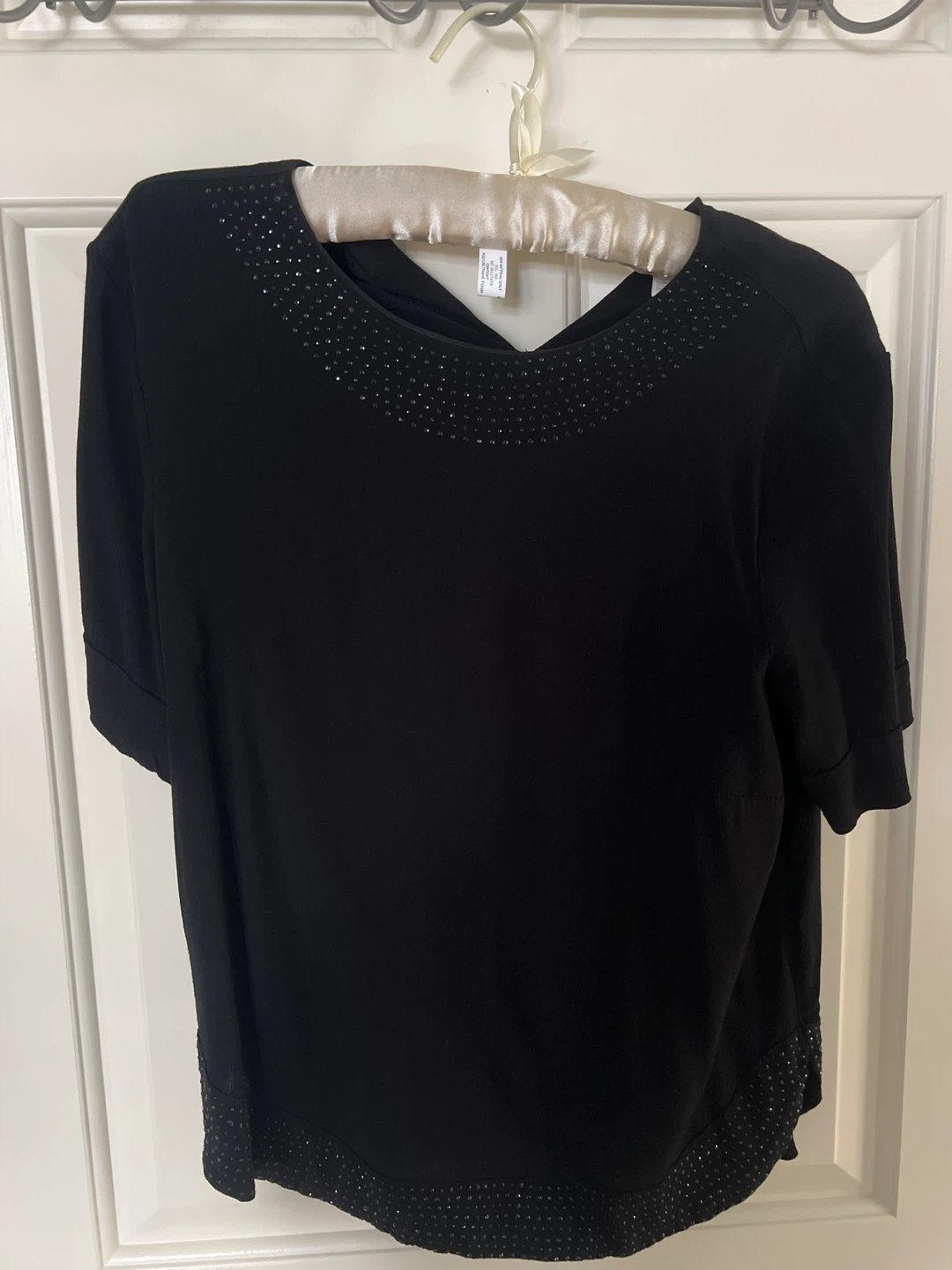 H&M Black Embellished Top - Size 6