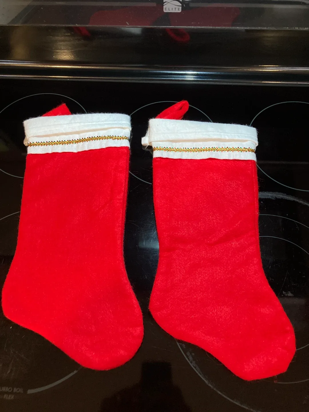 2 Christmas stockings 14” long x 6” wide