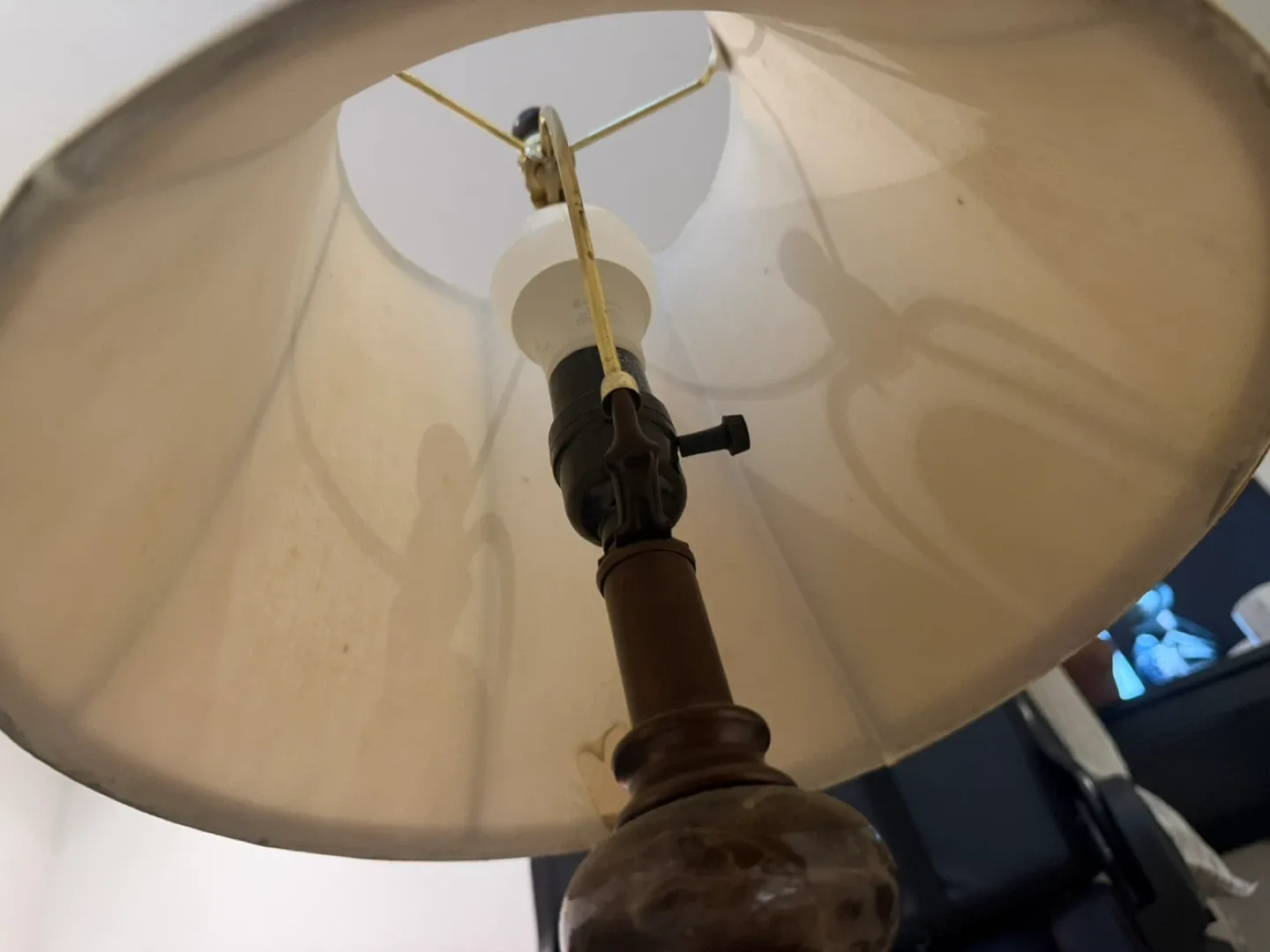 Table Lamp with Beige Shade #cleanout image indicator(3)