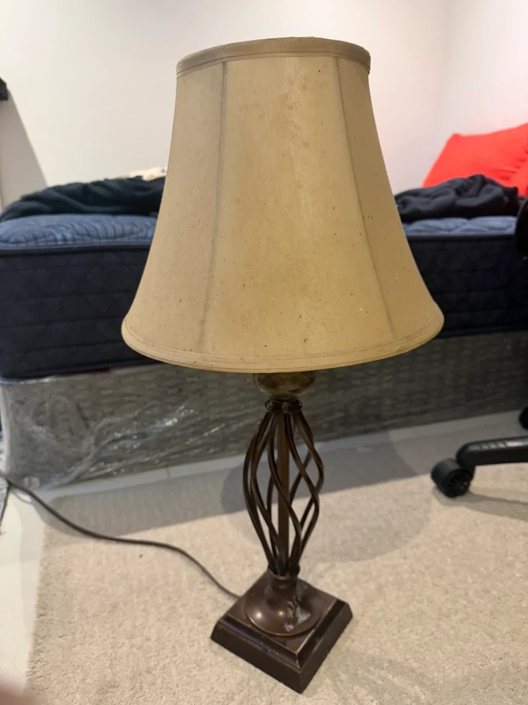 Table Lamp with Beige Shade #cleanout image indicator(2)