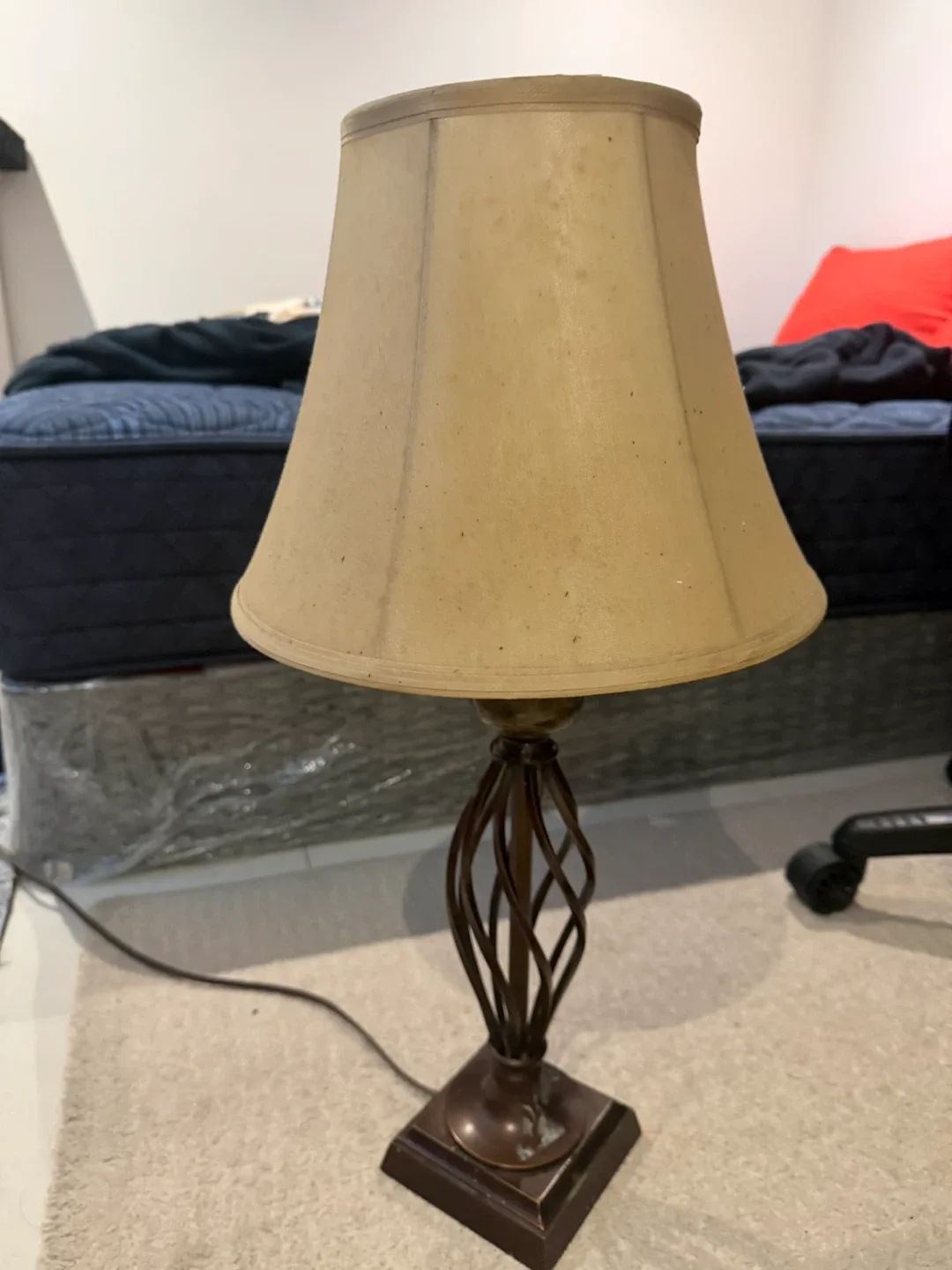 Table Lamp with Beige Shade #cleanout