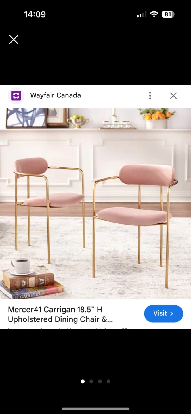 MUST‼️GO✅Pink Velvet Chair Set image indicator(3)