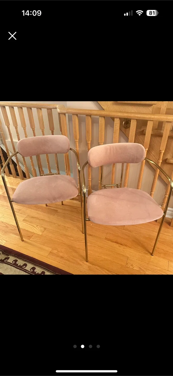 MUST‼️GO✅Pink Velvet Chair Set