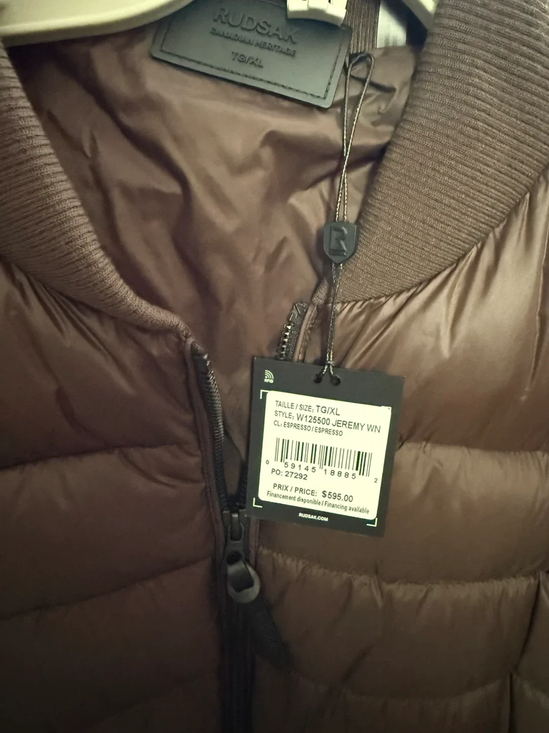 Rudsak Jeremy WN Espresso Puffer Jacket TG/XL image indicator(3)