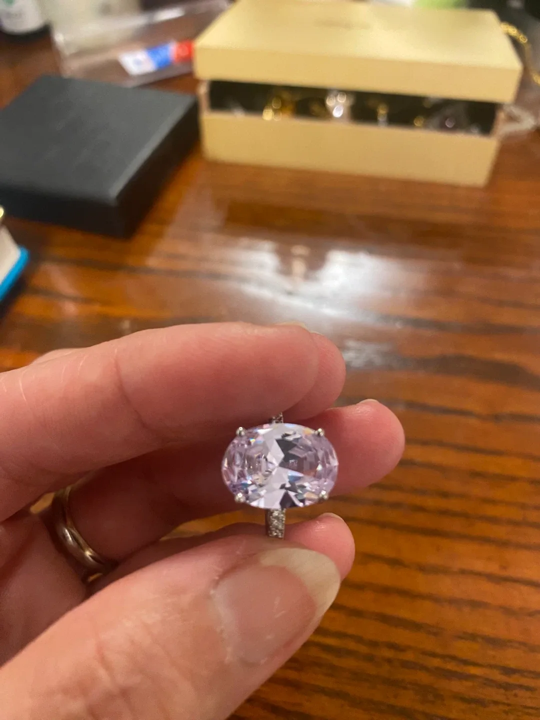 Oval Cut Silver Ring