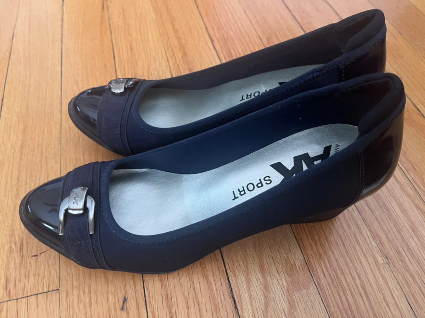 Anne Klein AK Sport Navy Blue Wedge Heel Shoes - photo 5