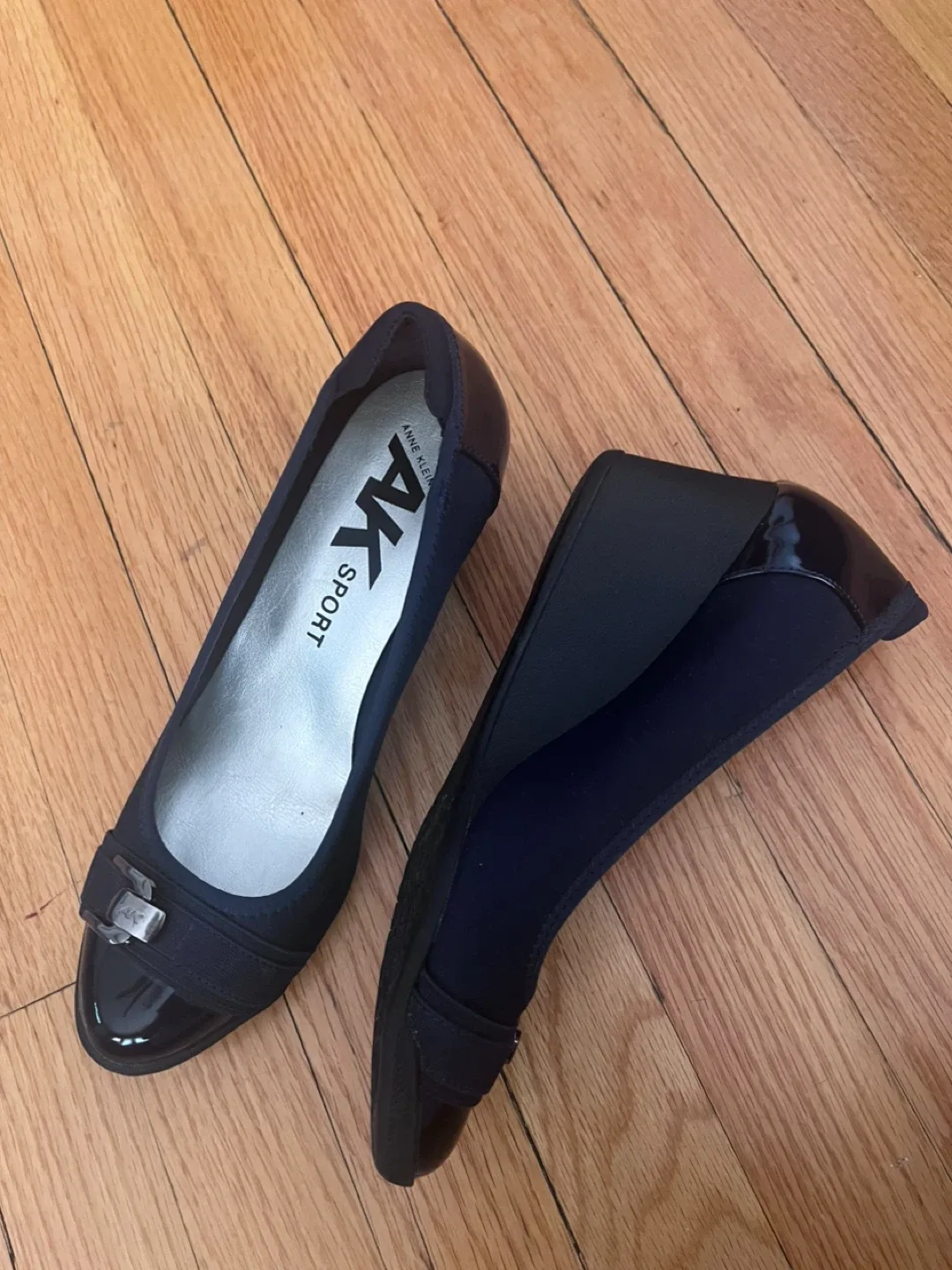 Anne Klein AK Sport Navy Blue Wedge Heel Shoes image indicator(2)