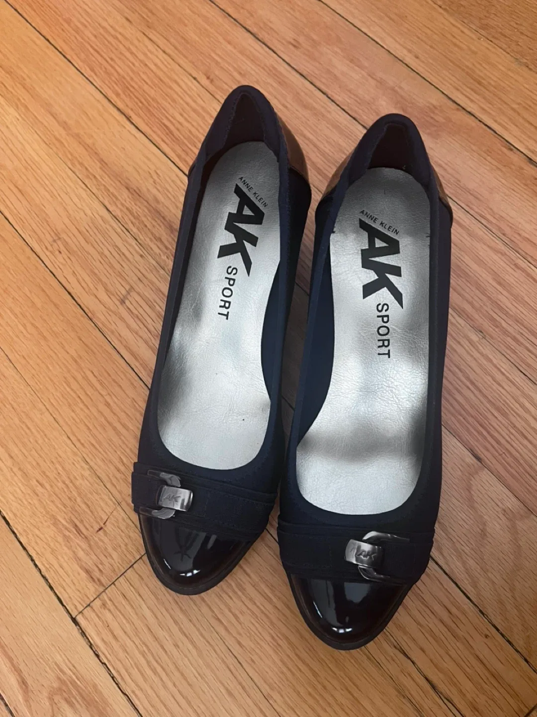Anne Klein AK Sport Navy Blue Wedge Heel Shoes