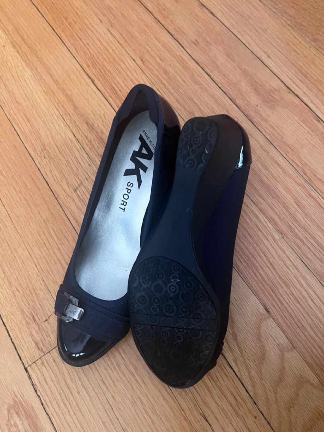 Anne Klein AK Sport Navy Blue Wedge Heel Shoes - photo 3